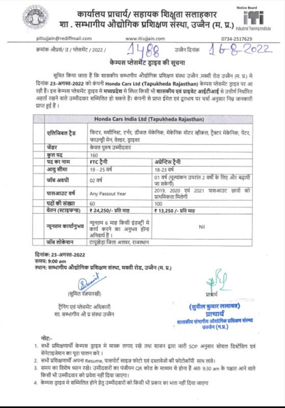 Honda Cars India Limited job